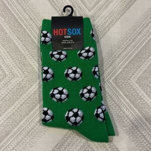 Hot Sox Kids Green Socks with Soccer Balls - Size Youth L/XL|Sock Size 9-11